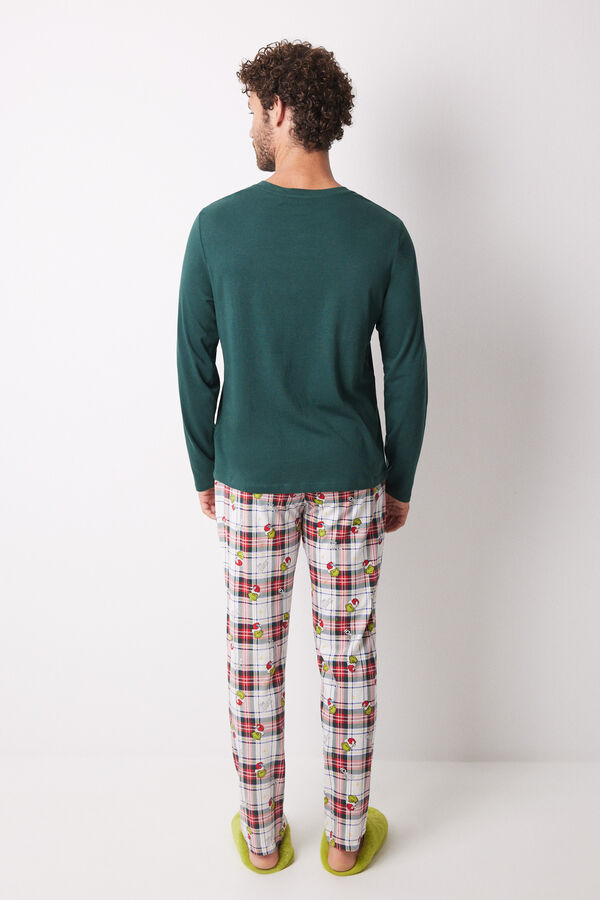 Womensecret Pijama masculina 100% algodón cuadros Grinch verde