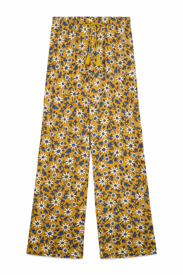 Womensecret Pantalón largo con estampado floral estampado