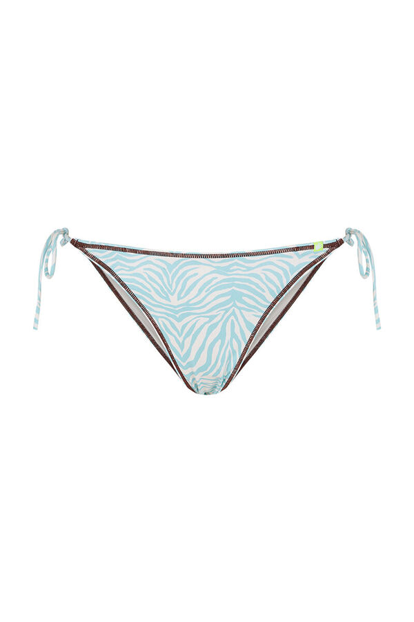 Womensecret Panty de bikini con tirantes y estampado turquesa estampado