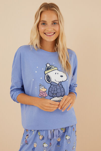 Womensecret Pijama 100% algodón Snoopy azul azul