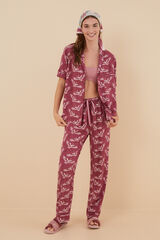 Womensecret Pijama camisera estampado garzas Moniquilla rosa