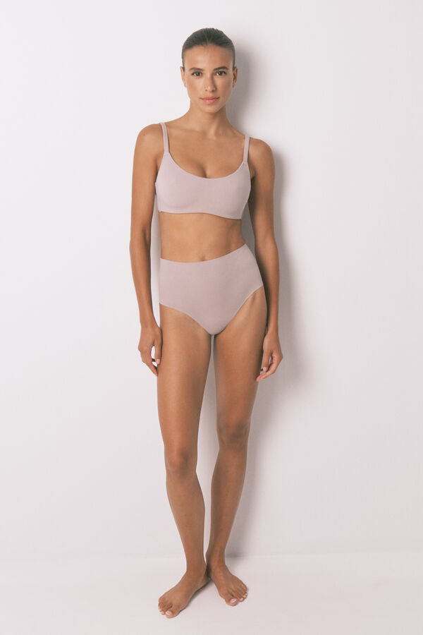 Women'secret Top brasier de algodón beige nude