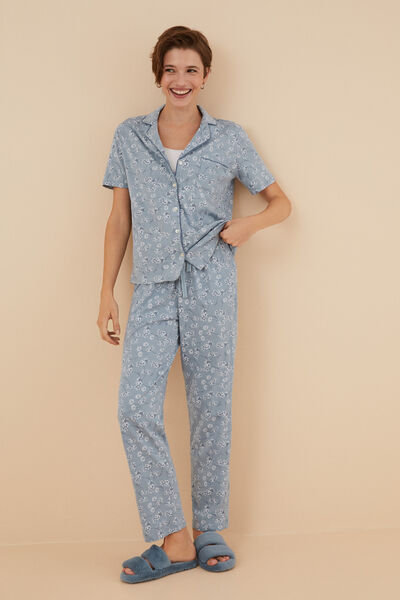 Womensecret Pijama camisera 100% algodón flores estampado