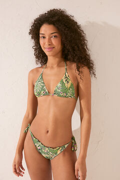 Womensecret Top bikini triangular print tropical verde
