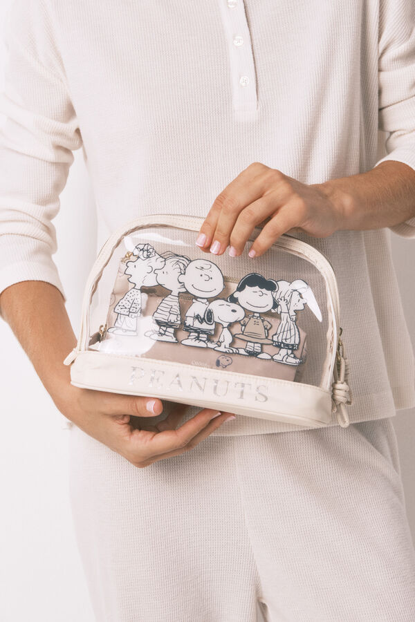 Women'secret Pack de 3 neceseres con estampado de Snoopy café