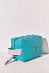 Women'secret Neceser engomado textura rafia azul verde