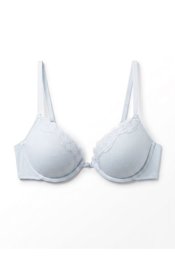 Women'secret Brasier cl&aacute;sico con relleno de algod&oacute;n azul BEAUTIFUL azul