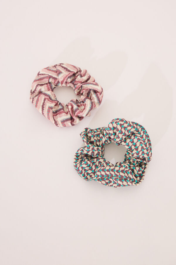 Womensecret Paquete de 2 gomas para el pelo con estampado tribal estampado