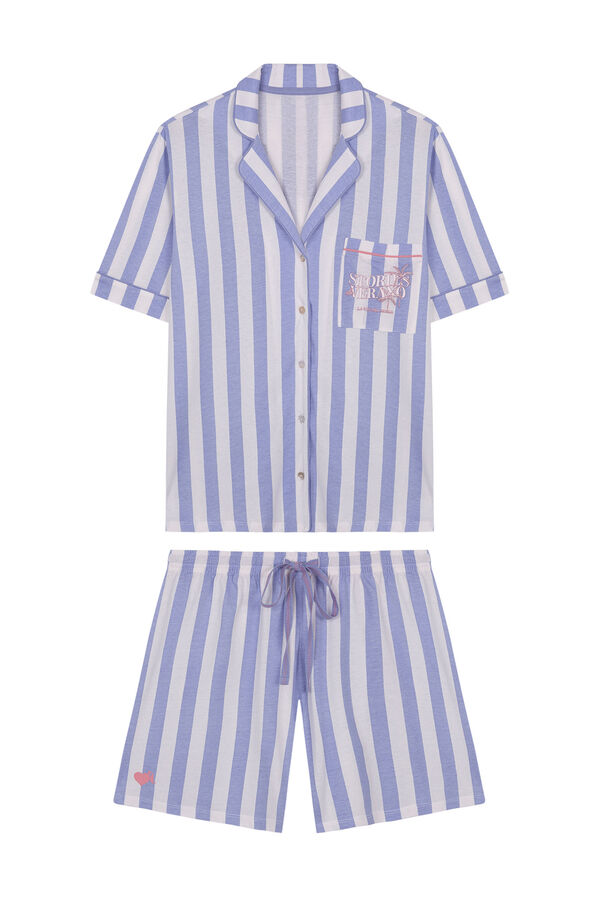 Womensecret Pijama camisera corta 100% algodón lila La Vecina Rubia azul