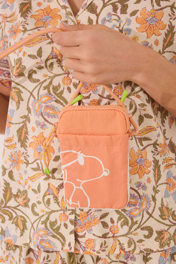 Womensecret Funda de teléfono con relleno de nailon de Snoopy naranja