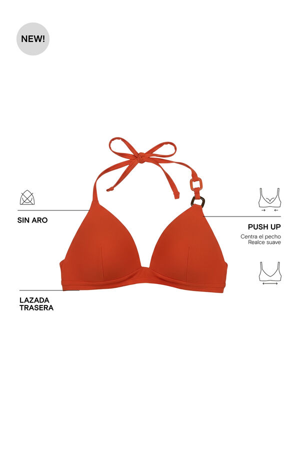Women'secret Top bikini triangular fijo naranja naranja