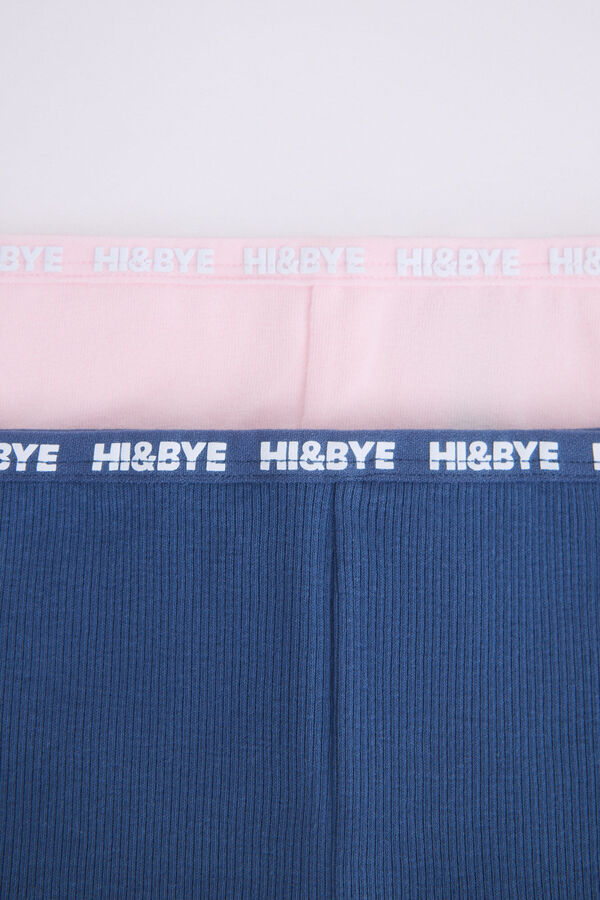 Womensecret Pack 2 bragas bóxer rosa, azul blanco