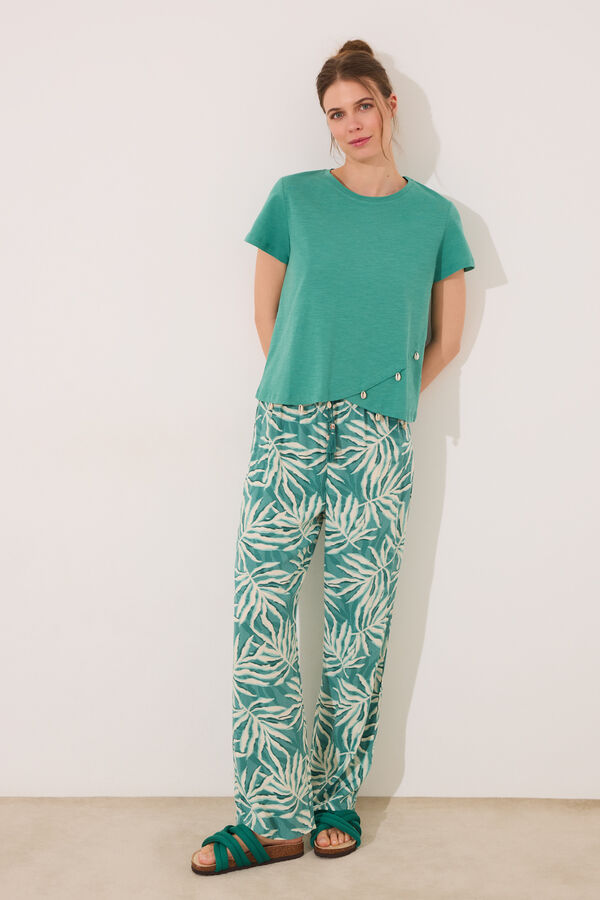 Womensecret Playera manga corta verde verde