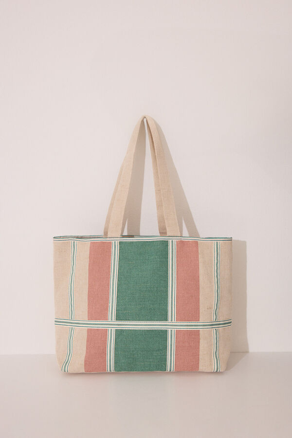 Womensecret Bolsa grande de rafia , bolsa estampado