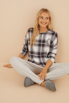 Womensecret Pijama larga tejido cálido Garfield  gris