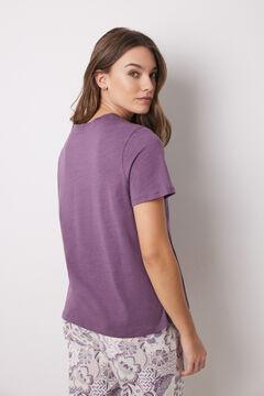 Womensecret Playera de manga corta 100% de algodón morado morado/lila