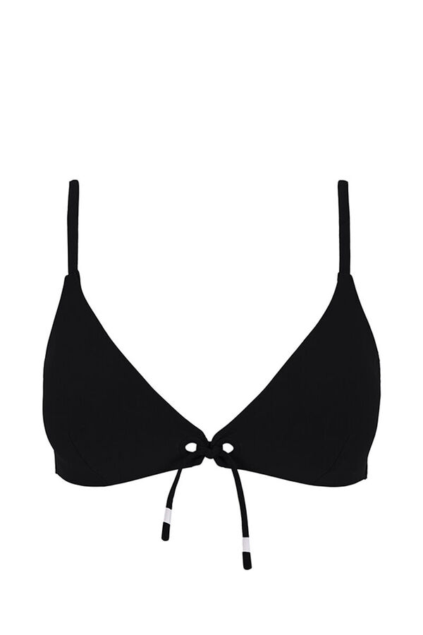 Womensecret Top de bikini triangular negro sin varilla negro
