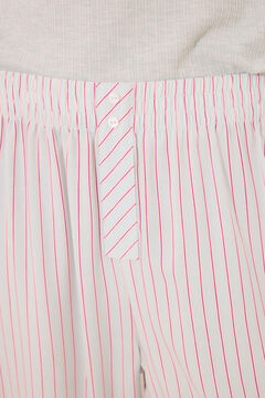 Womensecret Pijama de viscosa con canalé de rayas verde