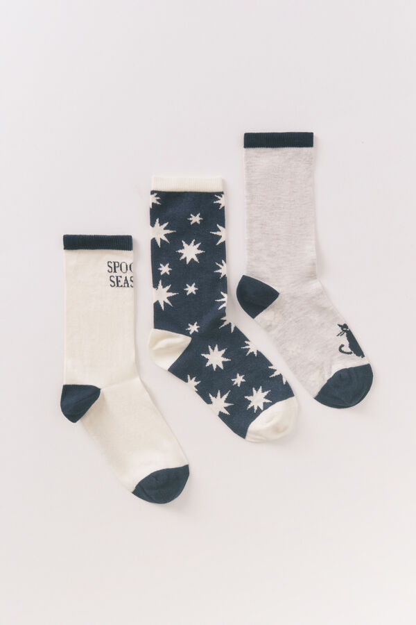 Women'secret Pack de 3 calcetines largos "temporada espeluznante"  estampado