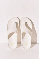 Women'secret Chanclas de goma eva blanco marfil