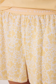 Womensecret Pijama corta amarillo 100% algodón Mr. Men amarillo