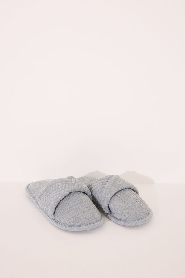 Womensecret Pantuflas para casa con relleno grises gris