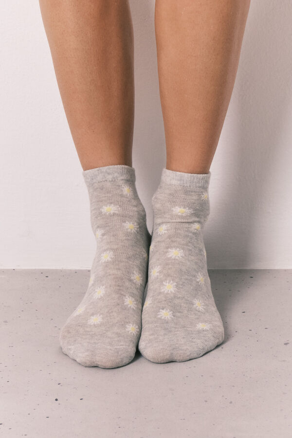 Women'secret Pack 3 calcetines cortos estampado de flores estampado