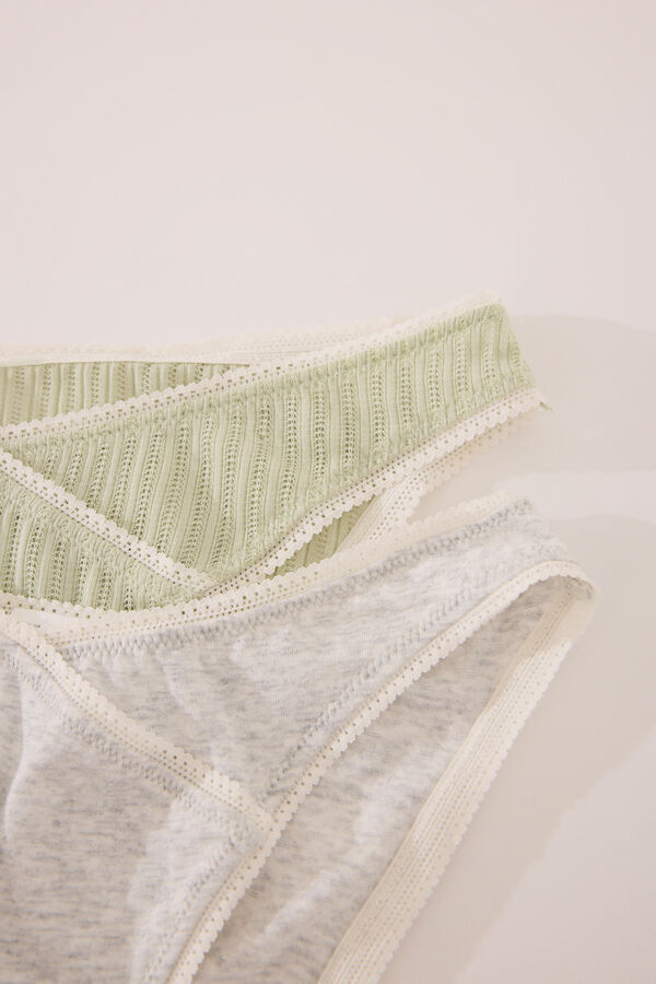 Womensecret Pack de 2 panties clásica de algodón  blanco