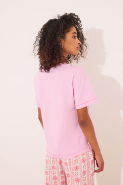 Womensecret Playera manga corta rosa 100% algodón rosa