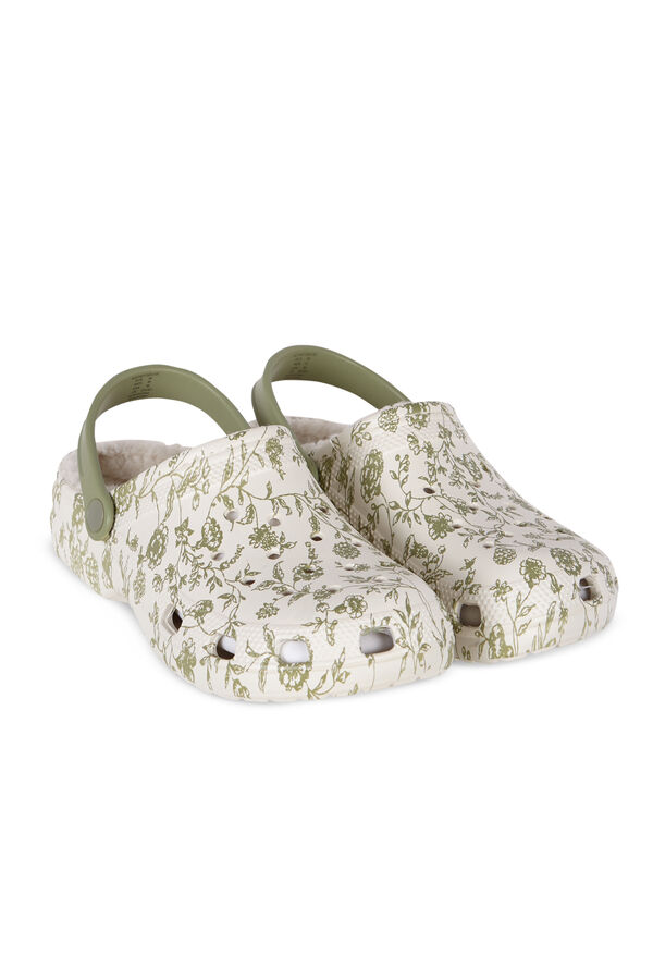 Womensecret Pantuflas para casa de flores verdes estampado