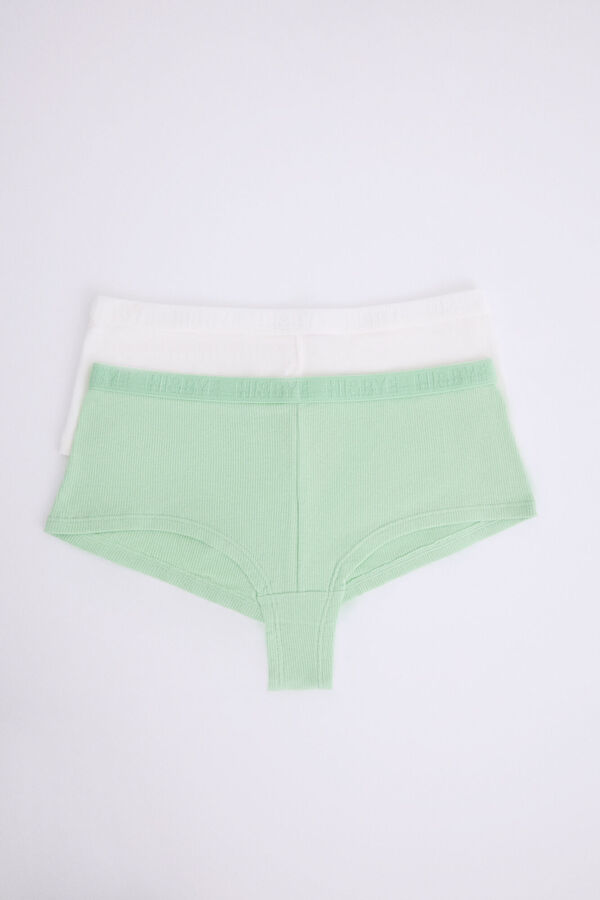 Womensecret Pack 2 bragas bóxer blanco, verde blanco