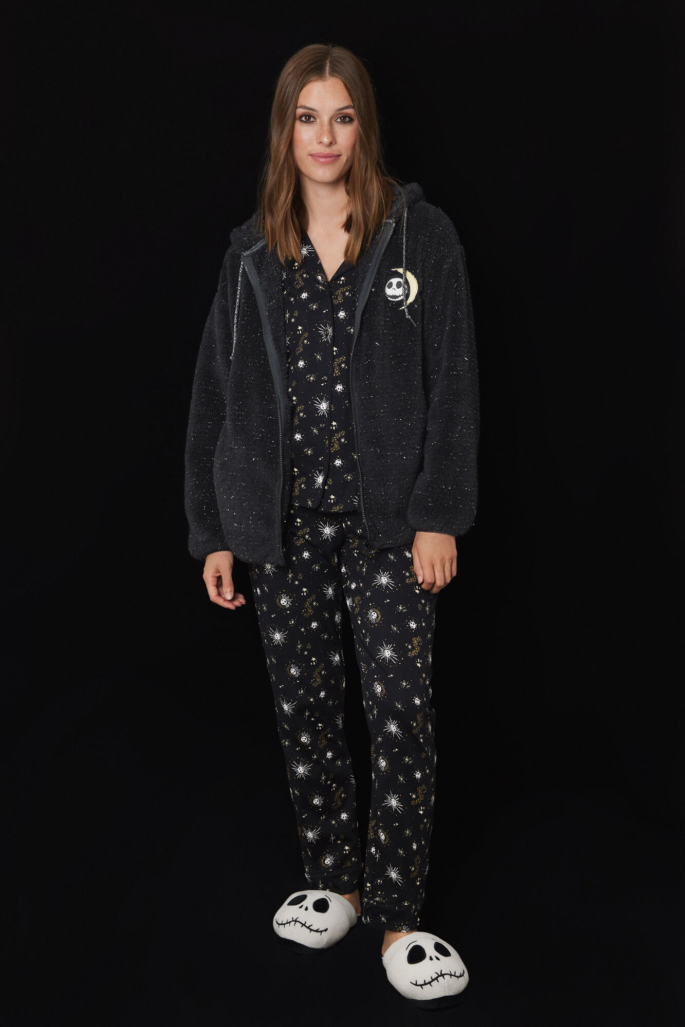 Bata corta polar negro Jack Ropa de dormir y homewear de mujer WomenSecret MX