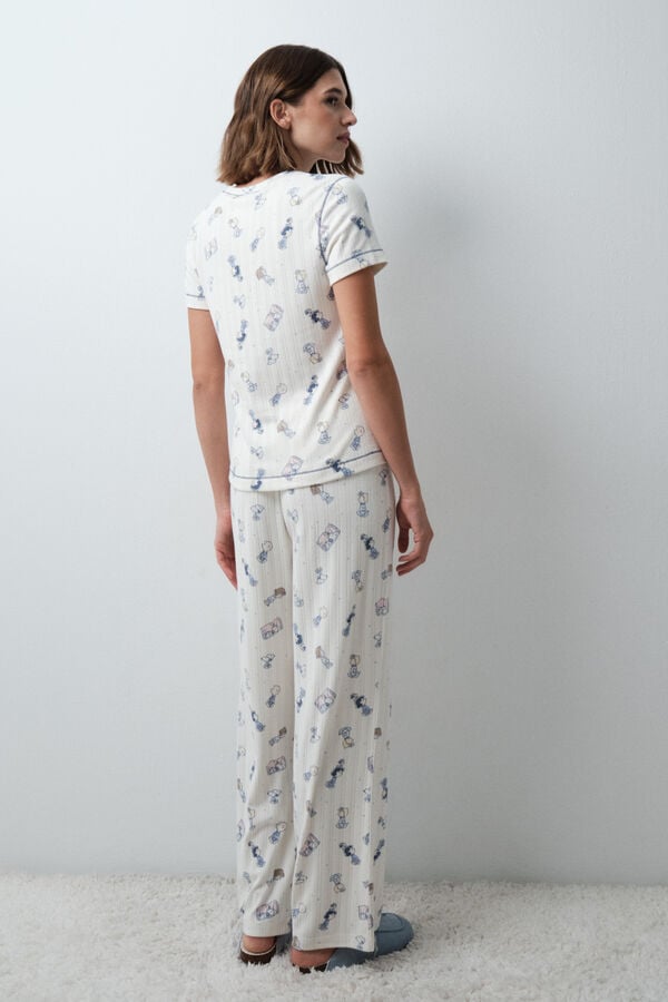 Women'secret Pijama estampada Peanuts manga corta marfil
