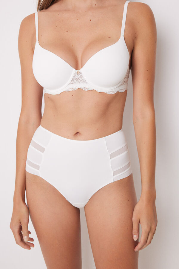 Womensecret Panty reductor alto blanco tul 
