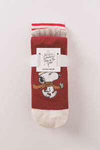Women'secret Pack de 3 calcetines largos rojos de algod&oacute;n de Snoopy 
