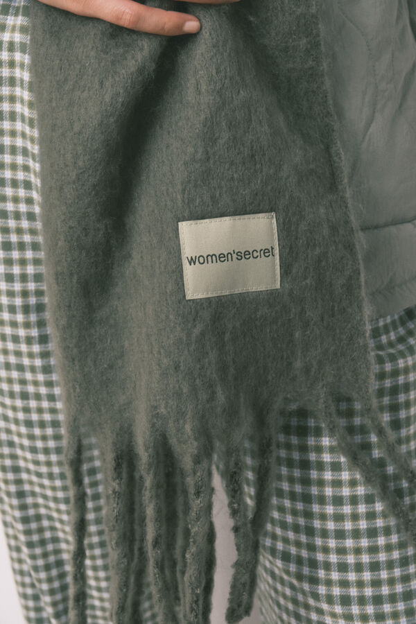 Women'secret Bufanda mohair verde kaki