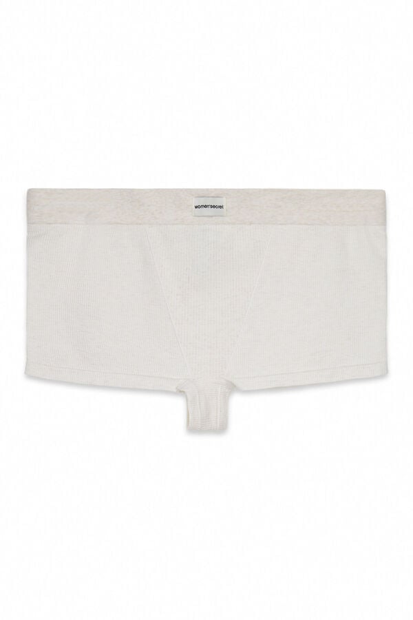 Women'secret Panty boxer sin costuras acanalado beige nude
