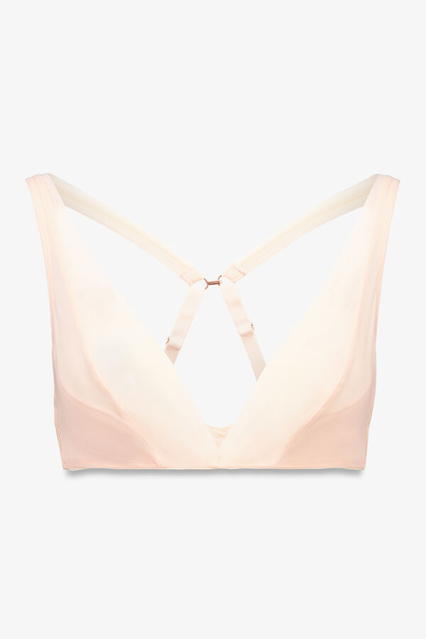 Women'secret Brasier cuello halter de tul rosa con cierre especial  rosa