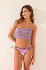 Womensecret Panty de bikini brasileña reversible con estampado mixto estampado