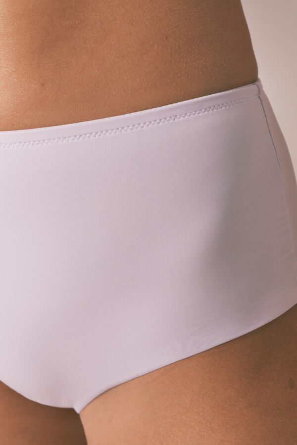 Women'secret Panty alta clásica de microfibra color lila morado/lila
