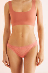Womensecret Panty encaje coral coral