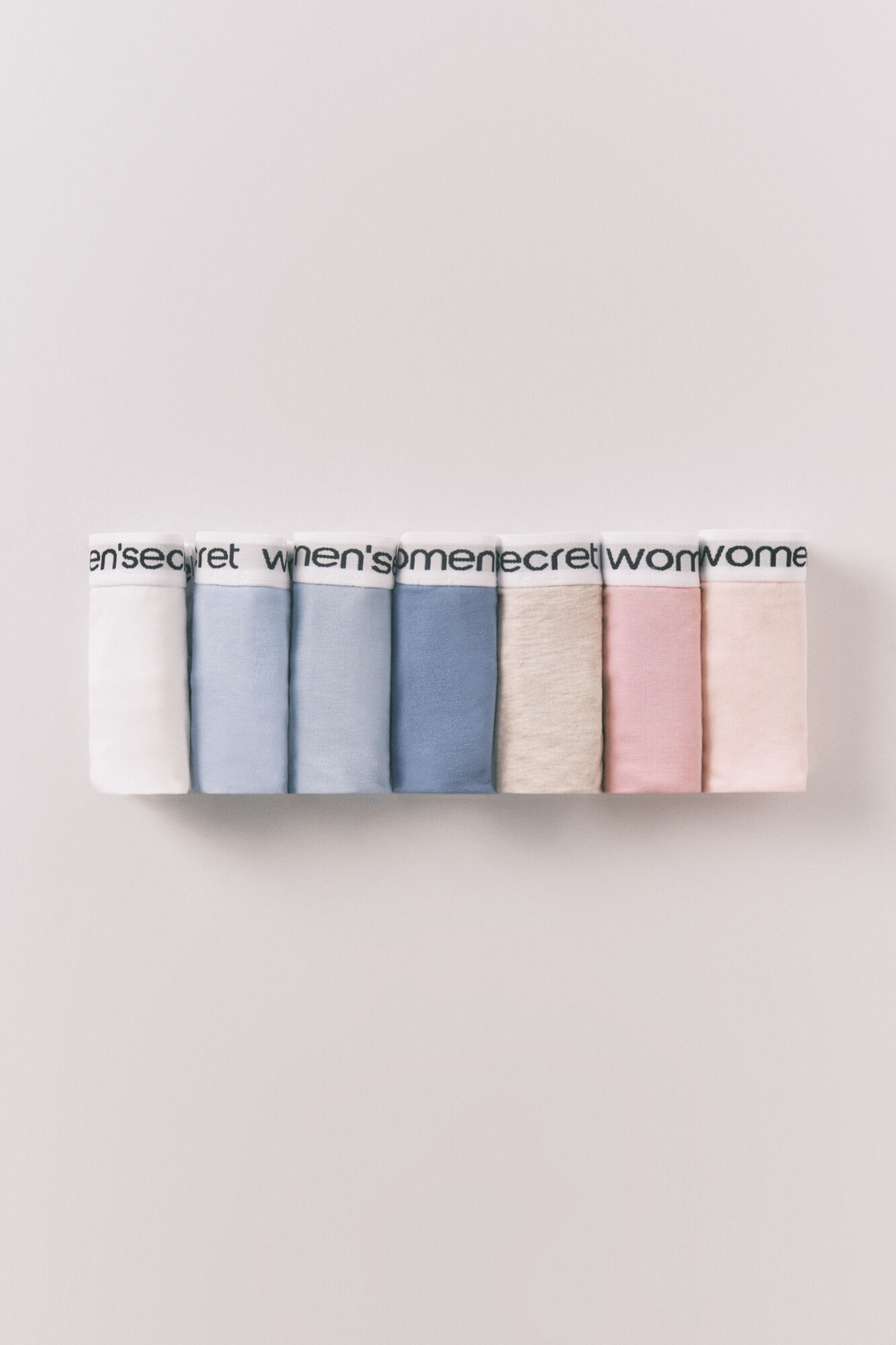 Women'secret Tangas pack de 7 con logo de algod&oacute;n