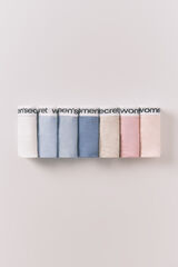 Women'secret Tangas pack de 7 con logo de algod&oacute;n blanco