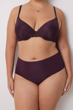 Womensecret Panty alto microfibra burdeos morado/lila