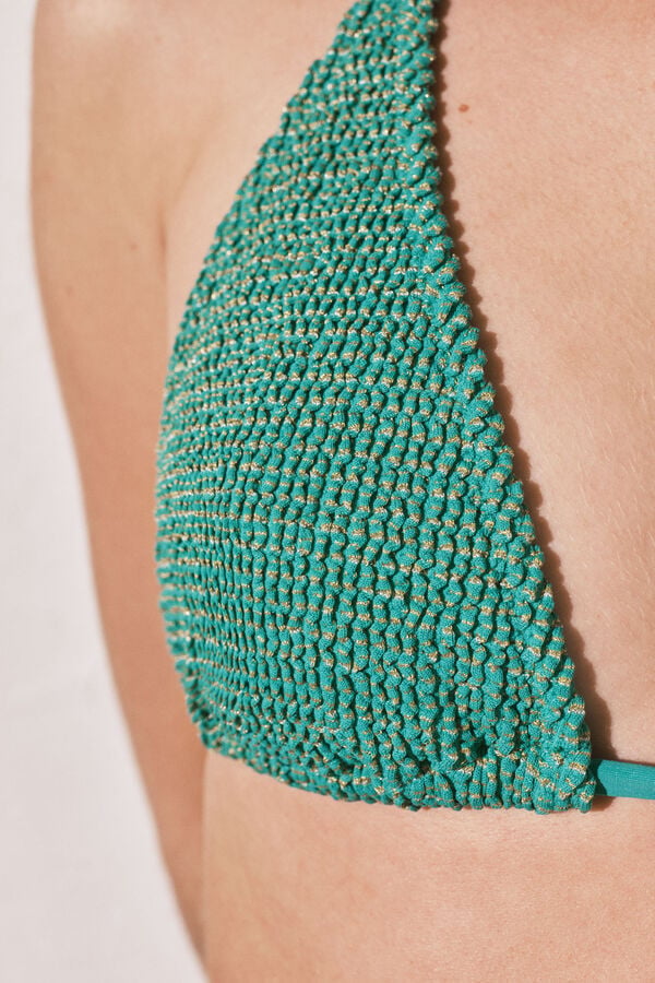 Women'secret Traje de ba&ntilde;o bikini halter de lurex verde verde