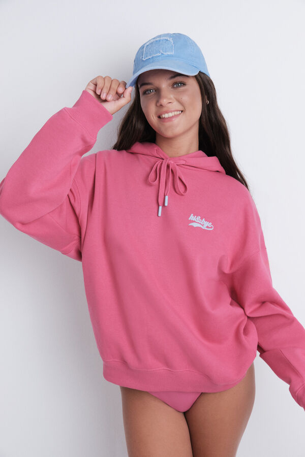 HI&BYE Gorra de algod&oacute;n azul claro con logo bordado azul