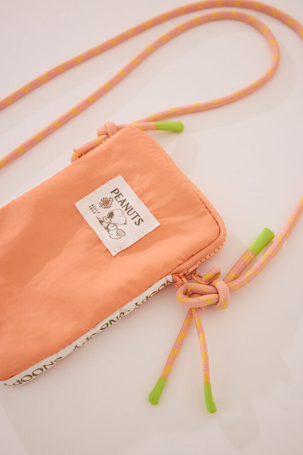 Womensecret Funda de teléfono con relleno de nailon de Snoopy naranja