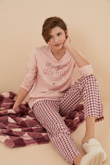 Womensecret Pijama 100% algodón La Vecina Rubia pantalón cuadros rosa