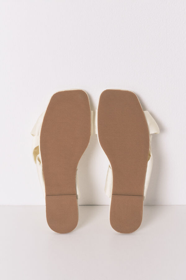 Women'secret Pantuflas satén nudo amarillas amarillo