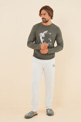 Womensecret Pijama larga hombre 100% algodón Bugs Bunny kaki